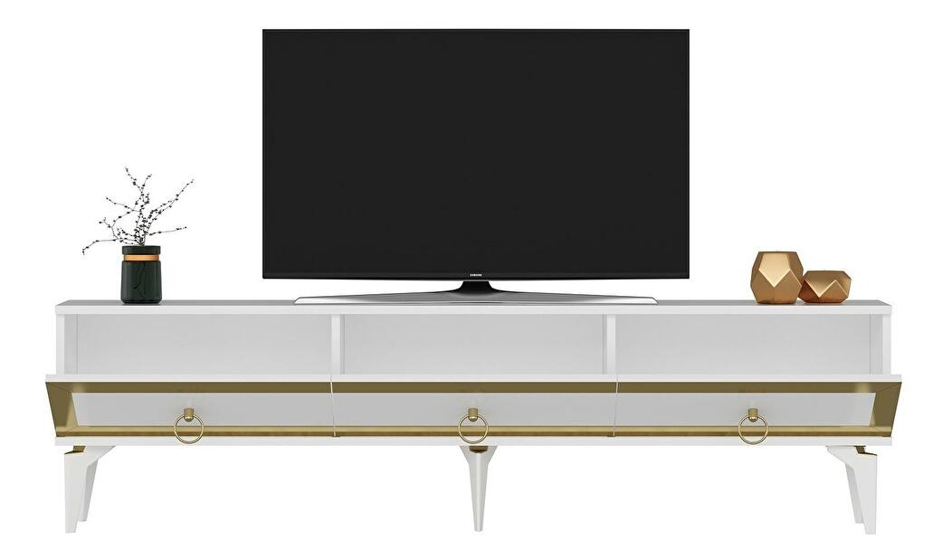  TV stolek/skříňka Muvuta 2 (bílá + zlatá)