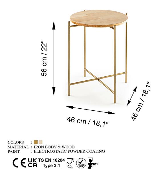  Konferenční stolek Museli 6 (přírodní + zlatá)