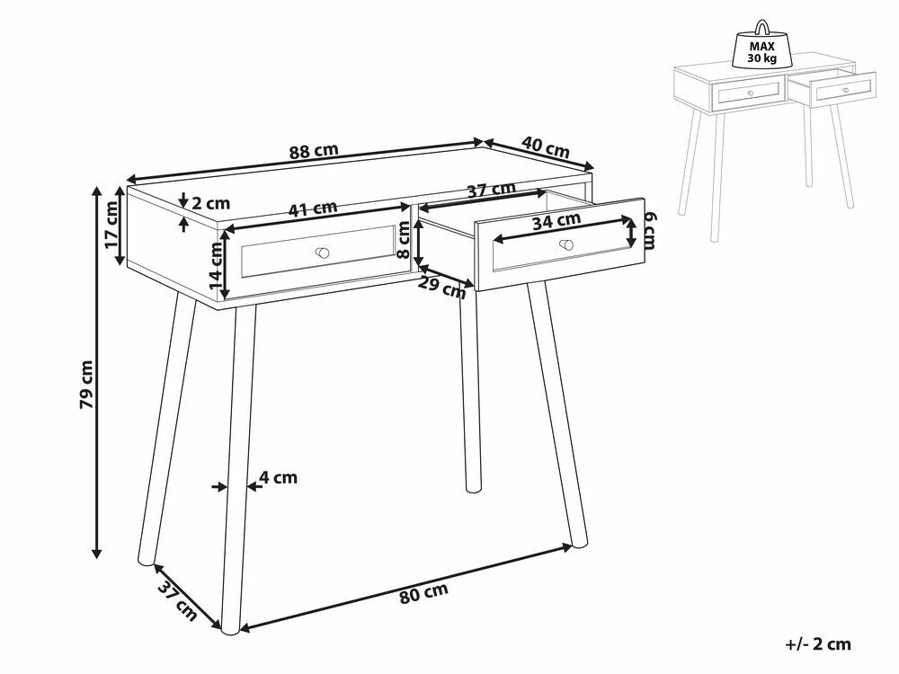 Konzolový stolek Odel (světlé dřevo)