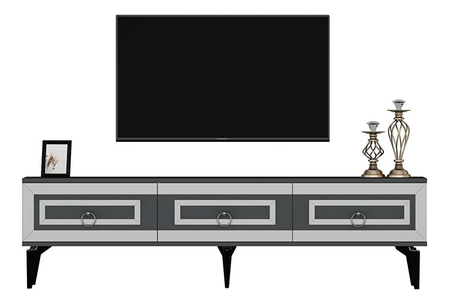  TV stolek/skříňka Pemava 2 (antracit + stříbrná)