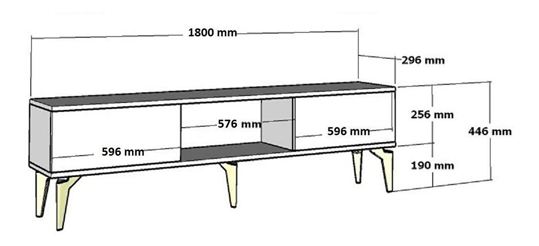  TV stolek/skříňka Mediku 3 (ořech + bílá + antracit)