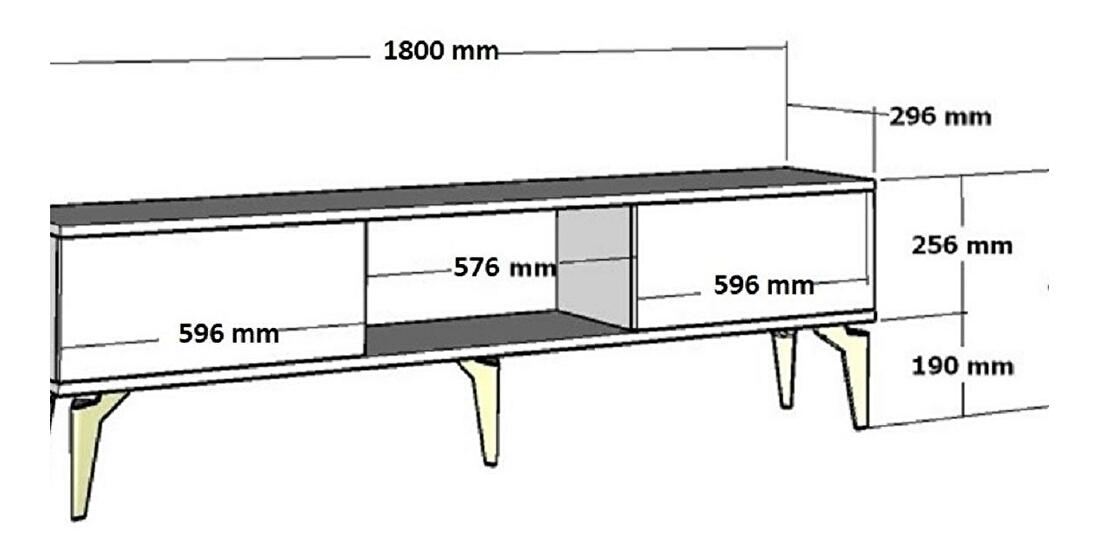  TV stolek/skříňka Pemava 2 (bílá + zlatá)