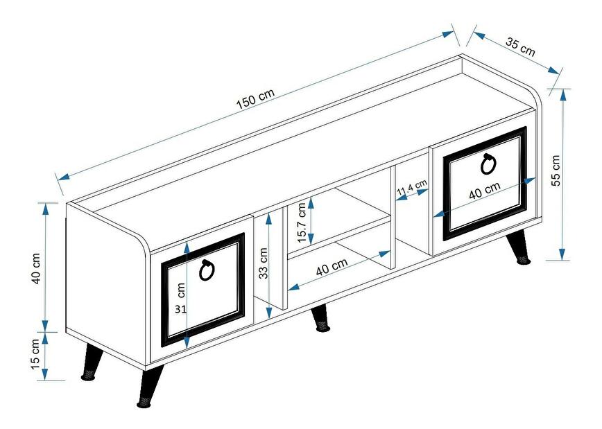  TV stolek/skříňka Lipoma 7 (bílá + zlatá)