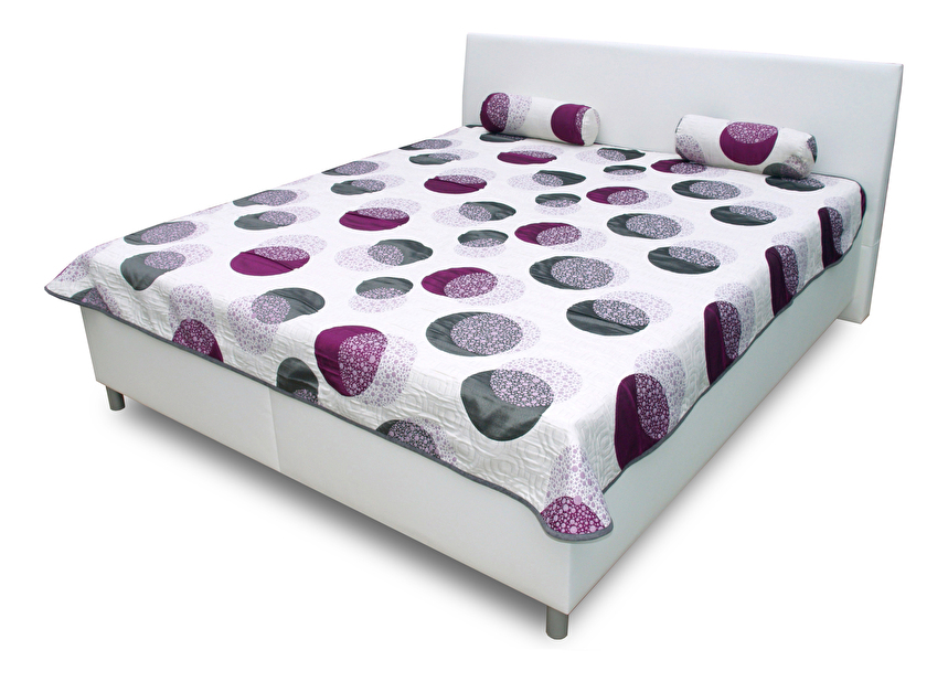 Manželská postel 180 cm Benab Mona fialová (s rošty a matracemi DUO FLEX)