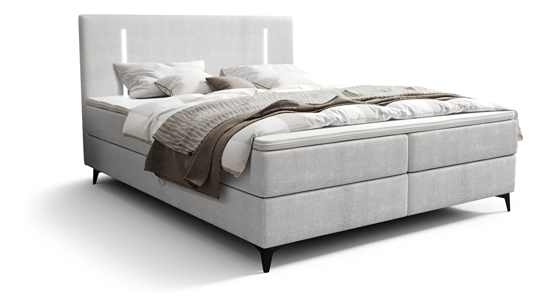 Jednolůžková postel 120 cm Ortega Bonell (šedá) (s roštem, s úl. prostorem) (s LED osvětlením)