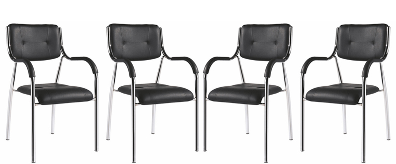 Set 4 ks. kancelářských židlí Ilha (černá) *výprodej