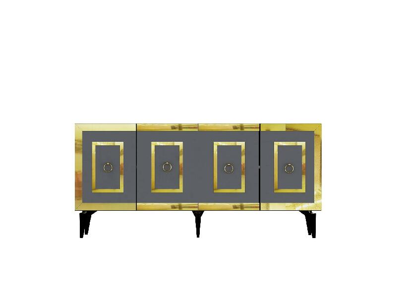 Konzolový stolek Pemava 1 (antracit + zlatá)