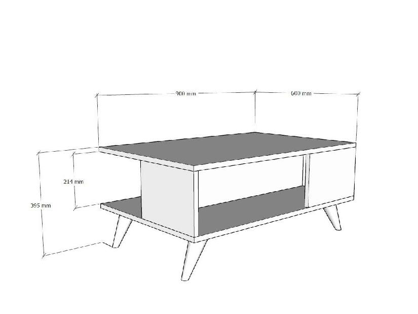  Konferenční stolek Suselo 1 (bílá + dub safírový)