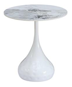 Konferenční stolek Ebral (mramor bílý + ocel)
