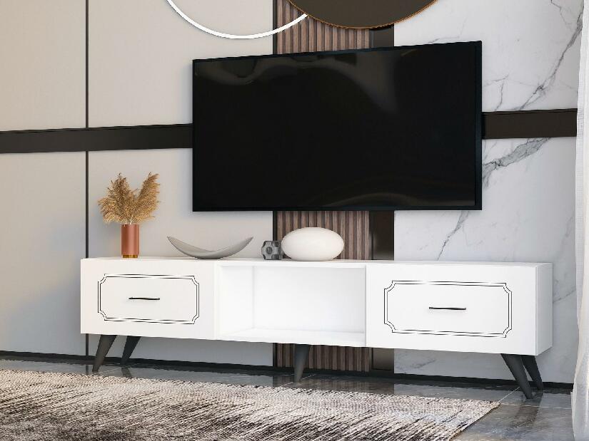  TV stolek/skříňka Miveti (bílá)