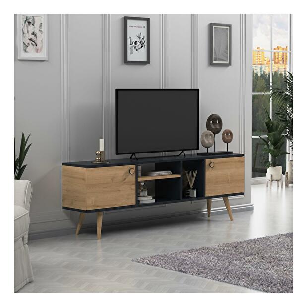  TV stolek/skříňka Samala (antracit + dub)
