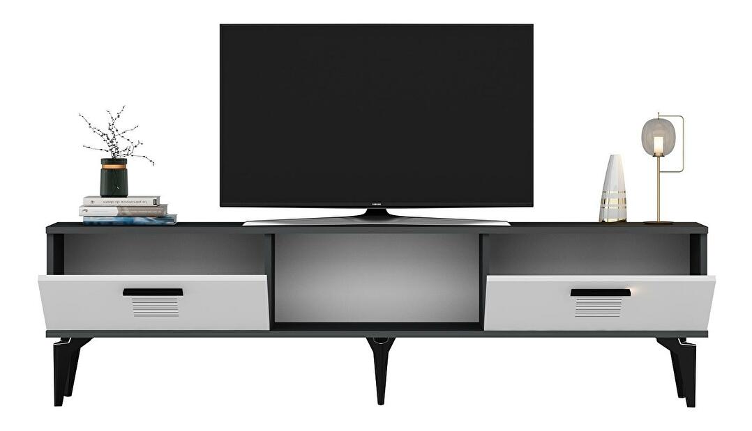 TV stolek/skříňka Vipapo 11 (antracit + bílá)