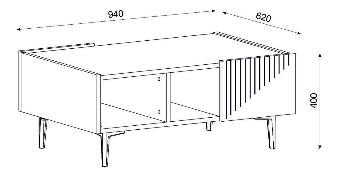  Konferenční stolek Tomune 1 (bílá + černá)