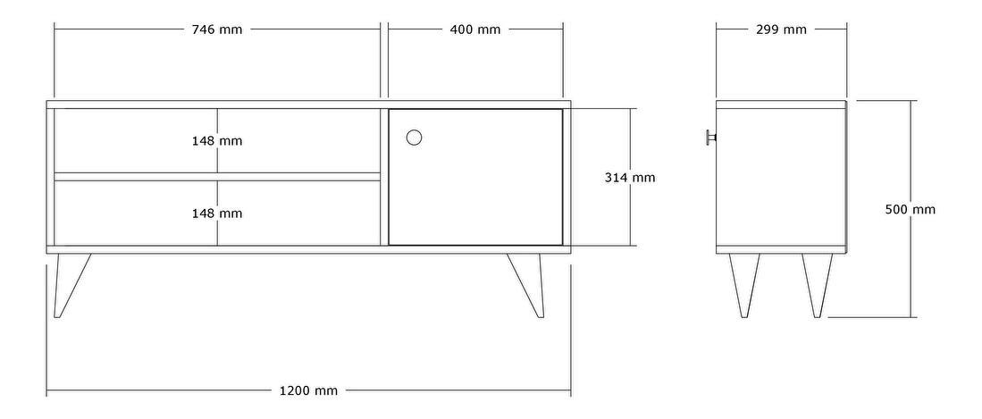  TV stolek/skříňka Telopa (antracit)