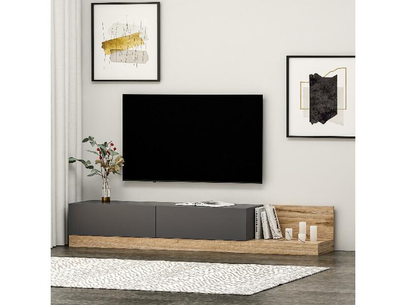  TV stolek/skříňka Kinani (antracit + ořech)