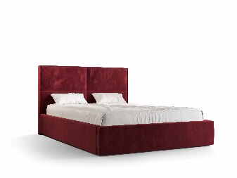 Manželská postel 140 cm Alfonso (bordó) (s roštem a úložným prostorem) *výprodej