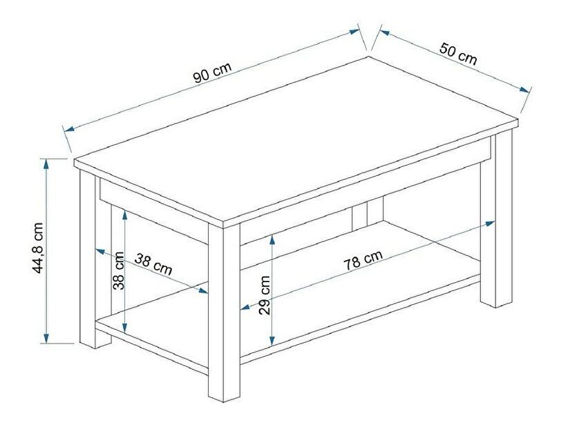  Konferenční stolek Milasi 1 (bílá + šedá)