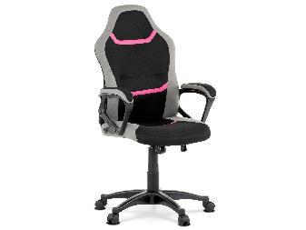 Kancelářská/herní židle Leira-L611-PINK (černá + šedá + růžová)