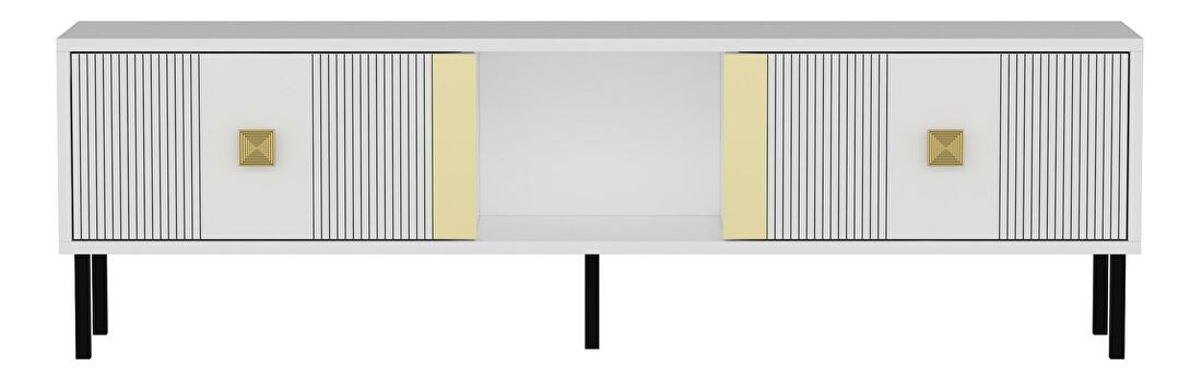  TV stolek/skříňka Danuda (bílá + zlatá)