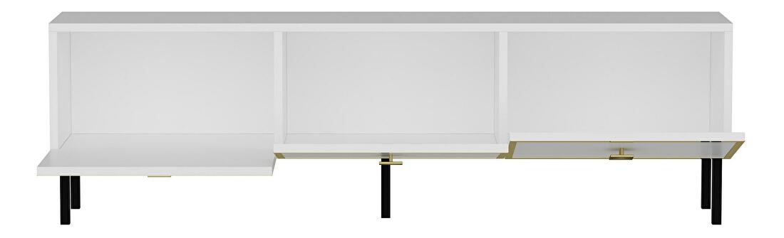  TV stolek/skříňka Buvada (bílá + zlatá)