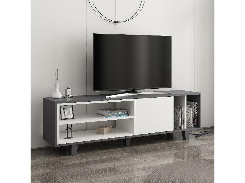  TV stolek/skříňka Losisa (bílá + antracit)