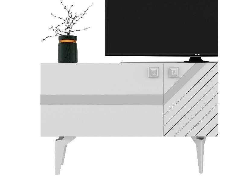 TV stolek/skříňka Tabivo (bílá + stříbrná)