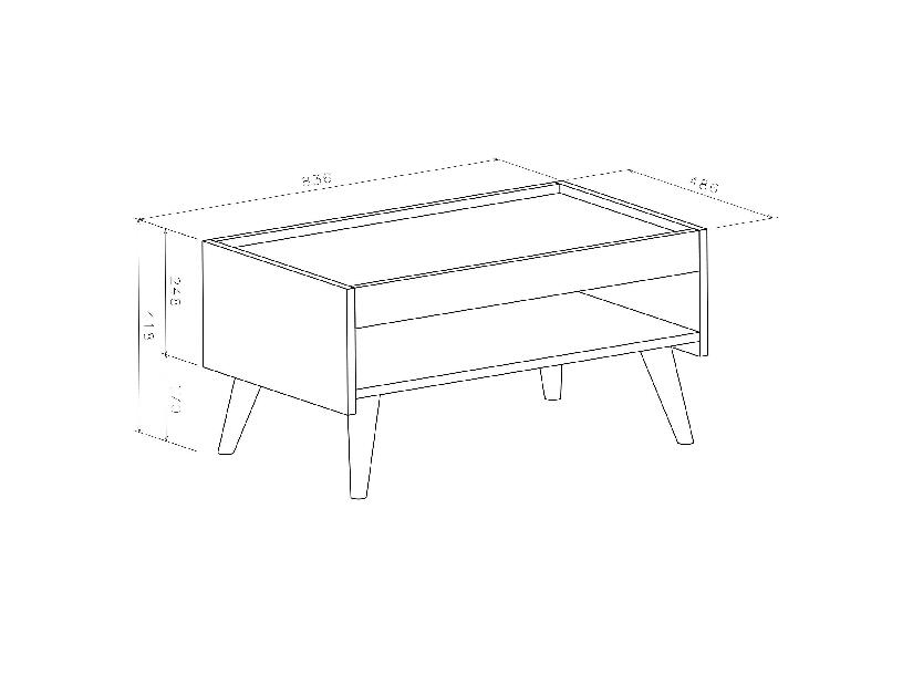  Konferenční stolek Lipoma 1 (bílá + dub)