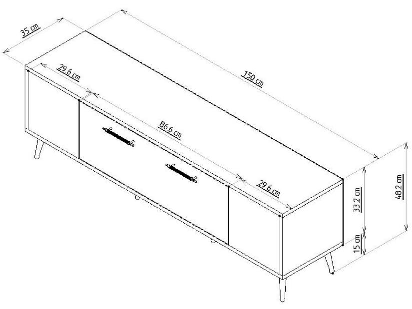  TV stolek/skříňka Tunini (antracit + stříbrná)