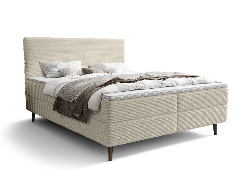Jednolůžková postel 120 cm Napoli Comfort (krémová) (s roštem, s úl. prostorem)