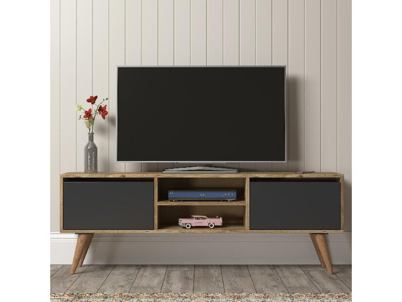  TV stolek/skříňka Suselo 2 (borovice atlantická + černá)