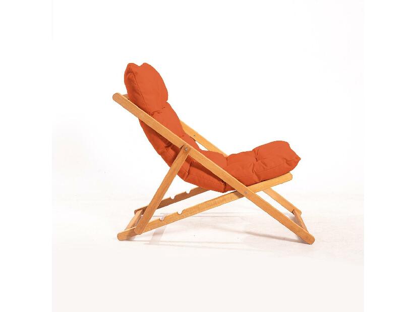Souprava zahradního stolu a židlí Kikadu 5 (oranžová + přírodní) (pro 2 osoby)