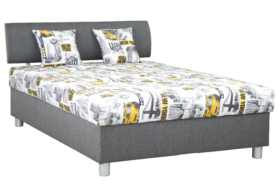 Jednolůžková postel 120 cm Blanář Skate (šedá) (s roštem a matrací)