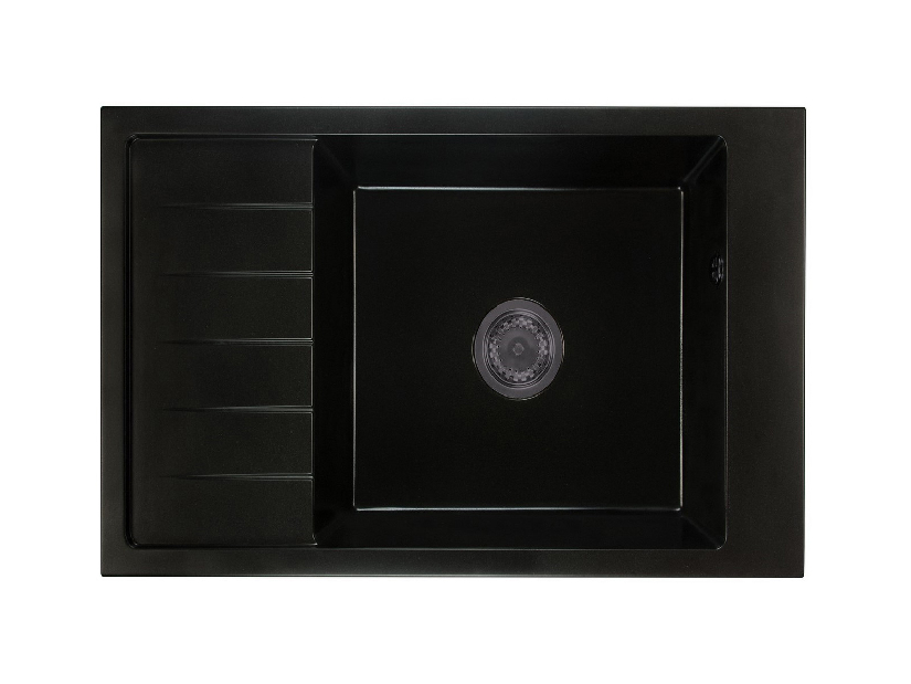 Kuchyňský dřez Lurano (černá) (se 3 otvory pro baterii) (L)