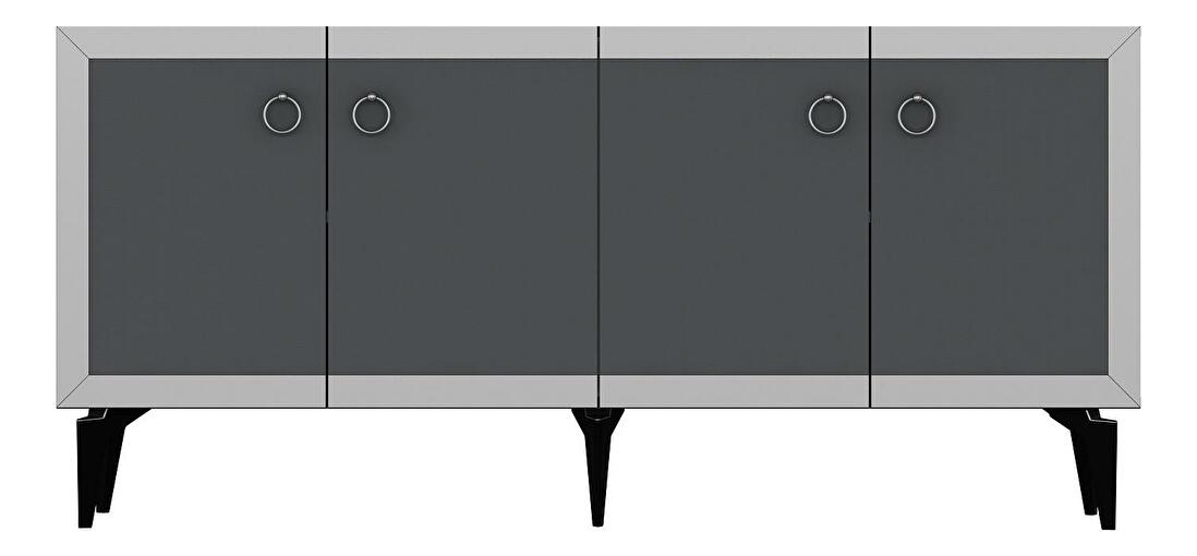Konzolový stolek Muvuta 1 (antracit + stříbrná)