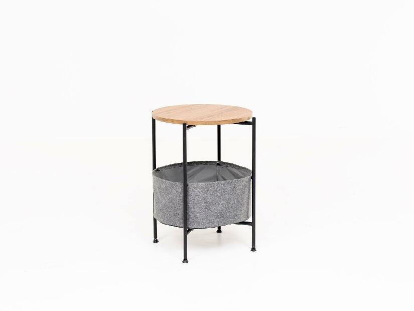 Příruční stolek Pivudu (hnědá + černá + šedá)