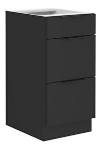 Dolní kuchyňská skříňka Sobera 40 D 3S BB (černá)