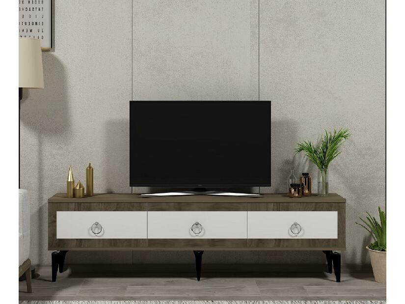  TV stolek/skříňka Sotema 3 (ořech + bílá)