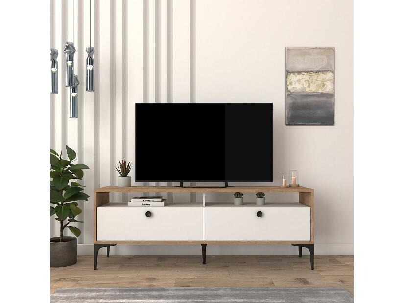  TV stolek/skříňka Lamele 1 (dub + bílá)