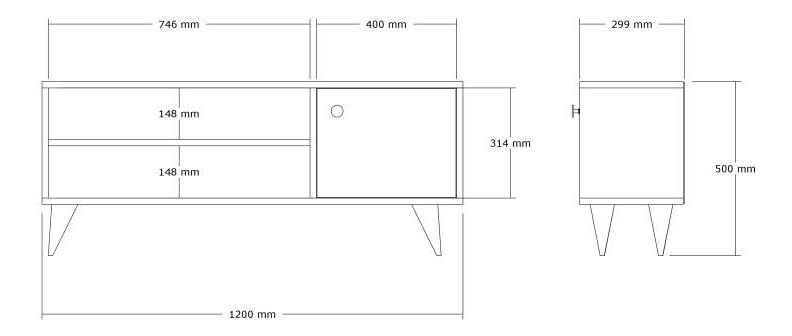  TV stolek/skříňka Telopa (borovice atlantická)