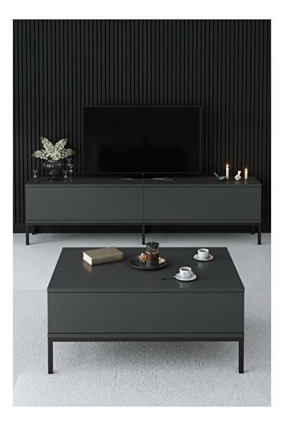 TV stolek/skříňka Vibubi 2 (antracit + černá)