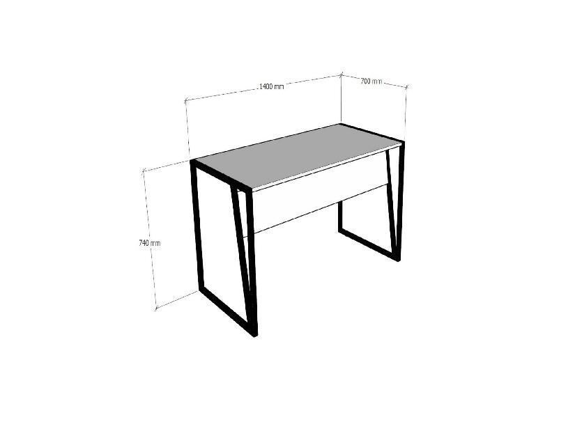  Psací stůl Lesake 2 (bílá + černá)