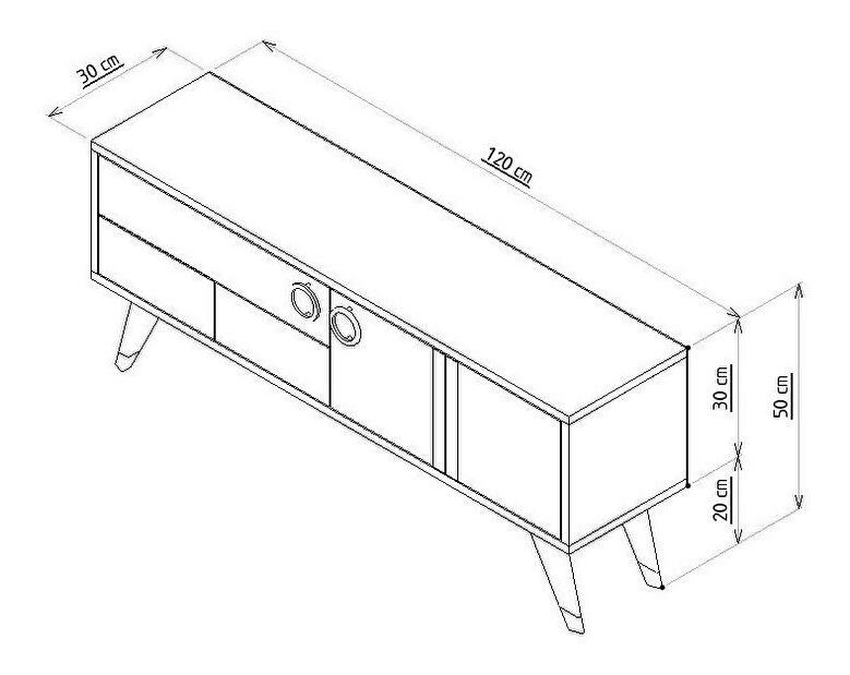  TV stolek/skříňka Davuba 3 (bílá)