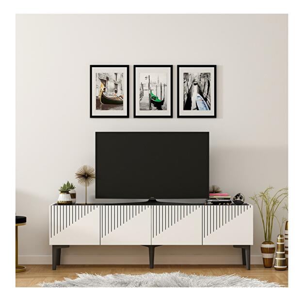  TV stolek/skříňka Tomune 4 (bílá + černá)