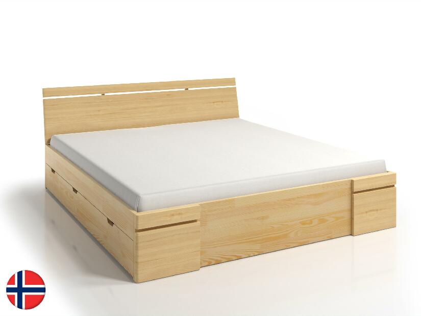 Manželská postel 200 cm Naturlig Bavergen Maxi DR (borovice) (s roštem a úl. prostorem)