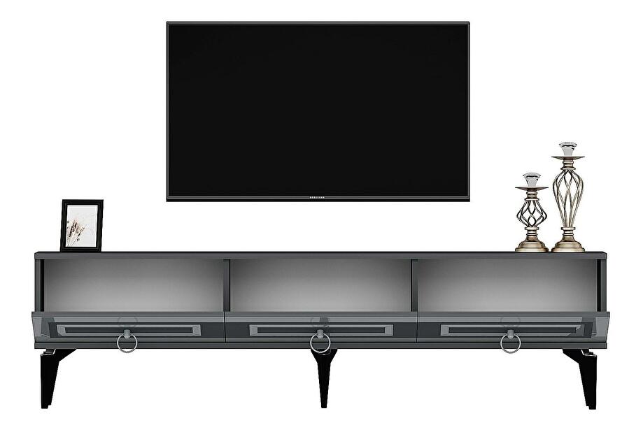  TV stolek/skříňka Pemava 2 (antracit + stříbrná)