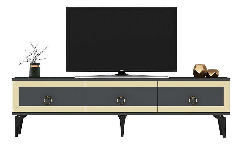  TV stolek/skříňka Muvuta 2 (antracit + zlatá)