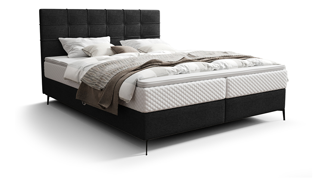 Jednolůžková postel 120 cm Infernus Bonell (černá) (s roštem, s úl. prostorem)