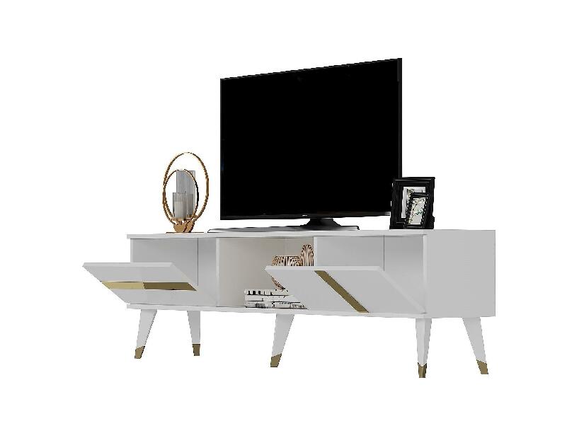  TV stolek/skříňka Vekika 2 (bílá + zlatá)