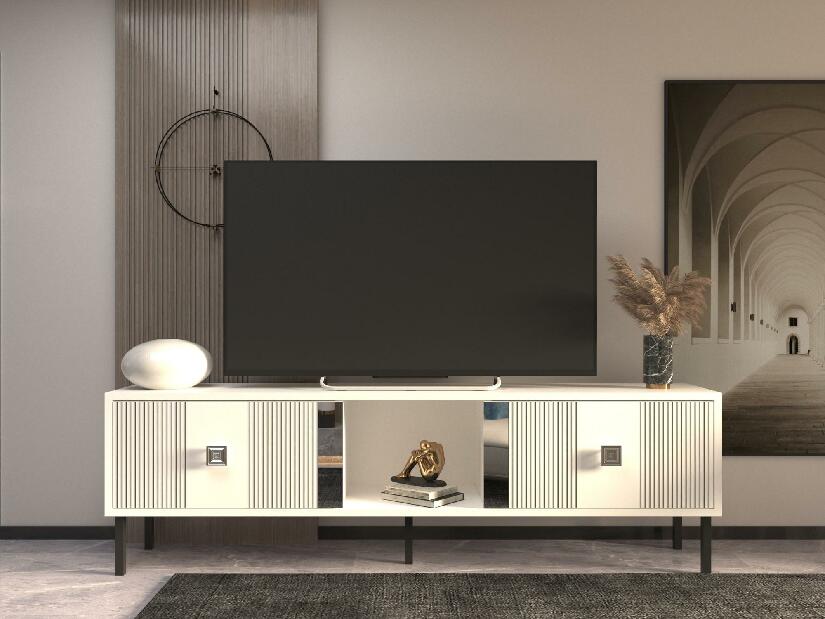  TV stolek/skříňka Danuda (bílá + stříbrná)