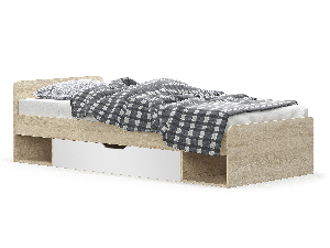 Jednolůžková postel 90 cm Terrell (dub sonoma + bílá) (bez roštu a matrace)